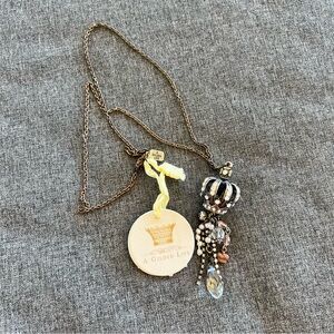 Silvestri Crown Pendant Necklace - Black and Silver